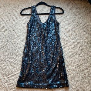 Blue sequins dress